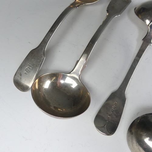 185 - A pair of Victorian silver Sauce Ladles, by Samuel Hayne & Dudley Cater, hallmarked London 1848,... 