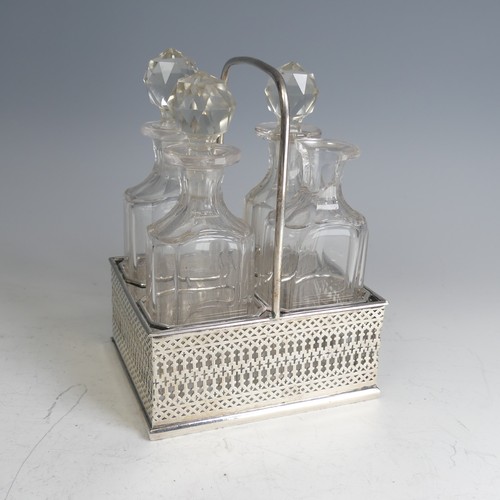 186 - A Victorian silver four bottle Cruet Stand, by Cartwright & Woodward, hallmarked Birmingham, 186... 