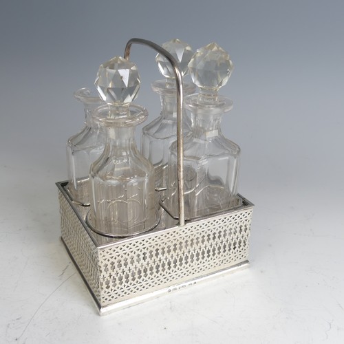 186 - A Victorian silver four bottle Cruet Stand, by Cartwright & Woodward, hallmarked Birmingham, 186... 