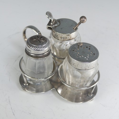 191 - A late Victorian silver Cruet Stand, by Hukin & Heath Ltd., hallmarked London 1897, of treffoil ... 