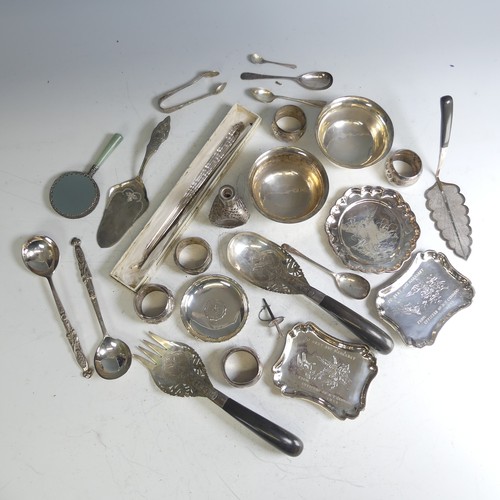 195 - A quantity of Chinese, Malaysian and Thai Silver, and white metal, including a sterling silver mount... 