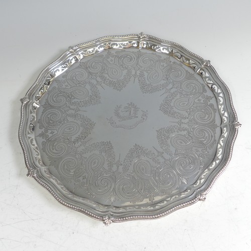 197 - A Victorian silver Salver, by Mappin & Webb Ltd., hallmarked Sheffield 1895, of circular form wi... 