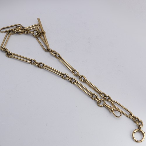 306 - An 18ct yellow gold Watch Chain, each link marked individually, with a bolt ring (unmarked) and clip... 