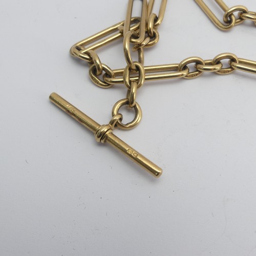 306 - An 18ct yellow gold Watch Chain, each link marked individually, with a bolt ring (unmarked) and clip... 