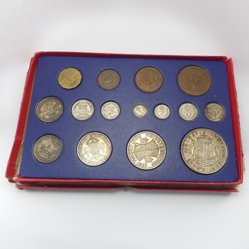 496 - A 1937 fifteen coin Year Set, including Maundy Money, in card presentation case, the case as found.... 