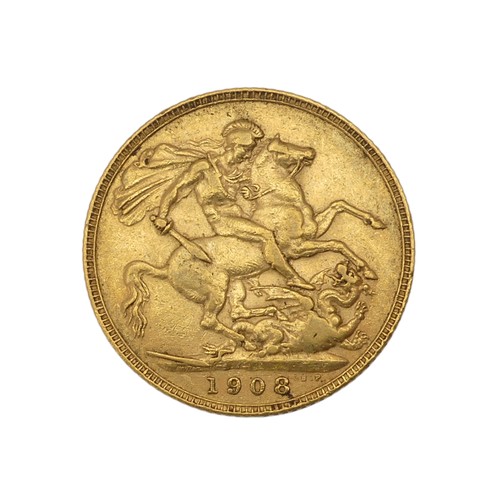 499 - An Edwardian gold Sovereign, dated 1908.