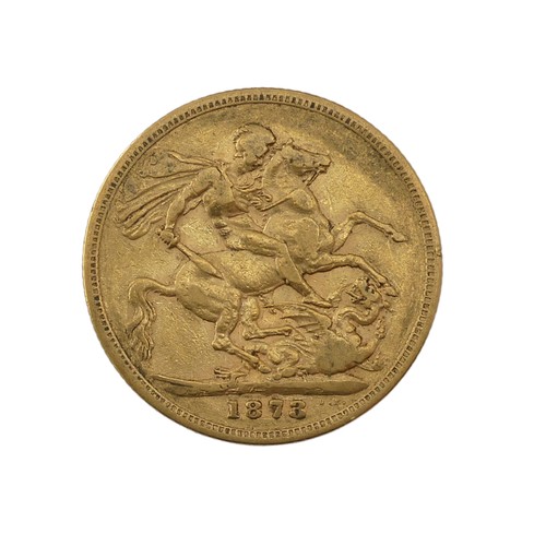 502 - A Victorian gold Sovereign, dated 1873, Sydney mint mark.