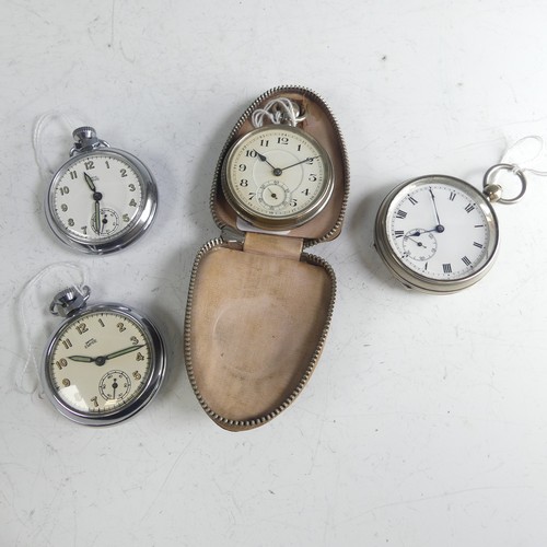 244 - Two vintage Smiths Empire Pocket Watches, with luminous hands and Arabic numerals, together with two... 