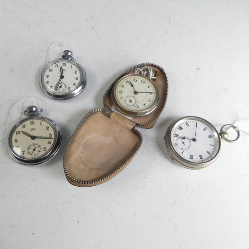 244 - Two vintage Smiths Empire Pocket Watches, with luminous hands and Arabic numerals, together with two... 