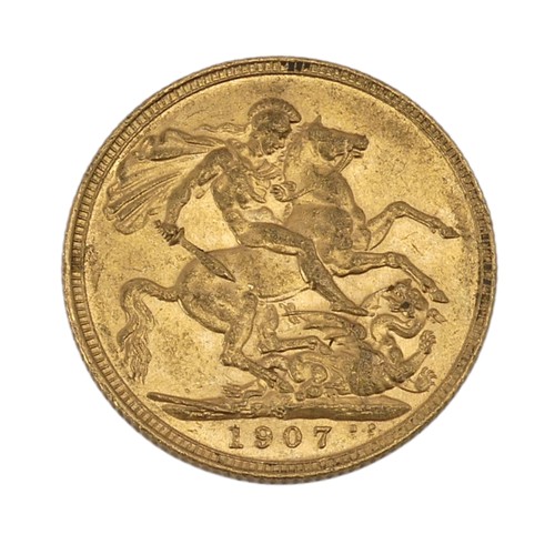 512 - An Edwardian gold Sovereign, dated 1907, Sydney mint mark.