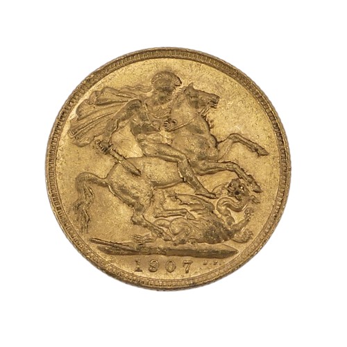 518 - An Edwardian gold Sovereign, dated 1907, Sydney mint mark.