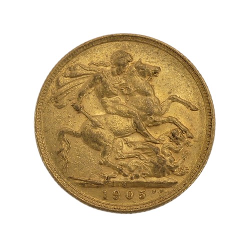 519 - An Edwardian gold Sovereign, dated 1905, Sydney mint mark.