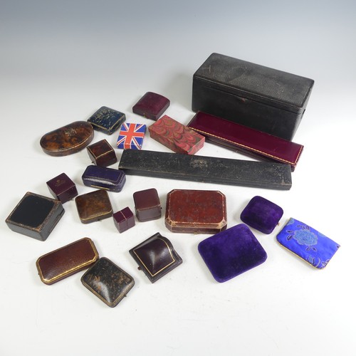 416 - A quantity of antique and vintage leather and velvet fitted Jewellery Cases, including Garrard's, Ca... 