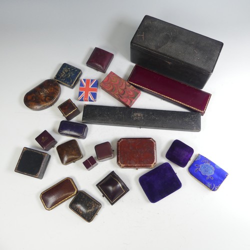 416 - A quantity of antique and vintage leather and velvet fitted Jewellery Cases, including Garrard's, Ca... 