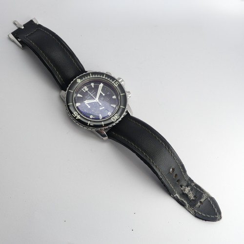 235 - Blancpain; A stainless steel Fifty Fathoms Flyback Dive Watch, model ref. 5085F - 1130- 52A, black d... 