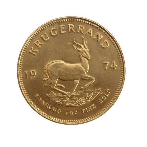 490 - A South African gold Krugerrand, dated 1974.