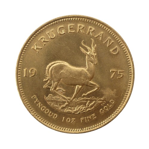 491 - A South African gold Krugerrand, dated 1975.