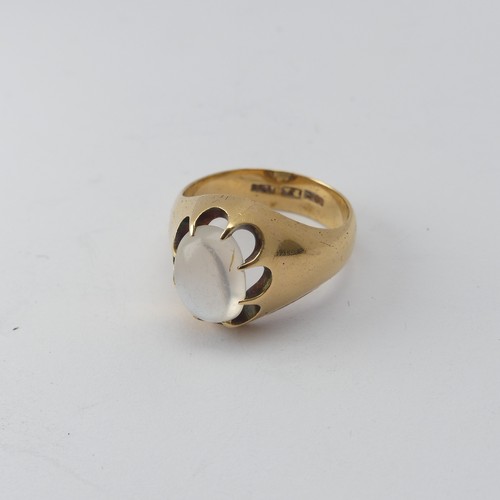 265 - An 18ct yellow gold Ring, claw set with an oval paste, Size Q, 9.2g. together with a small quantity ... 