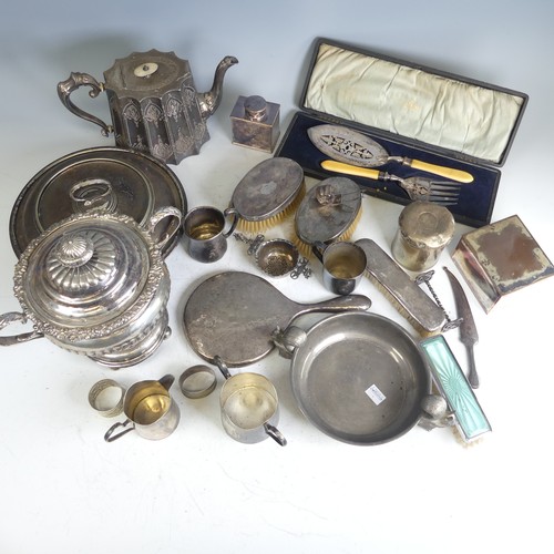 79 - A quantity of damaged / scrap Silver, including silver mounted hand mirror and three brushes, weigha... 