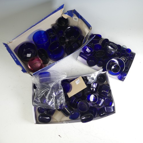 166 - A large quantity of Bristol blue and later glass Cruet Liners, together with clear and pink glass cr... 