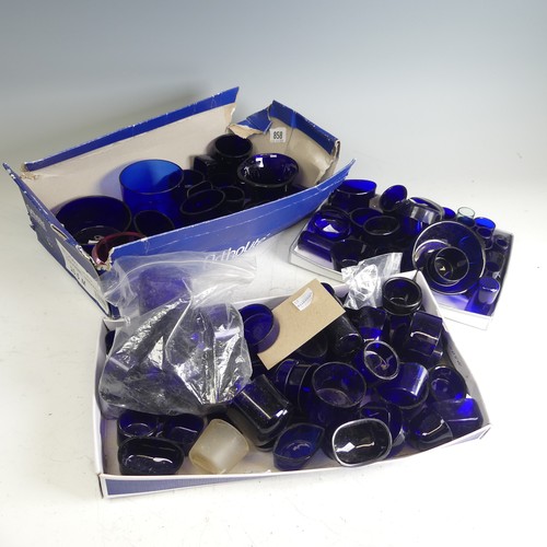 166 - A large quantity of Bristol blue and later glass Cruet Liners, together with clear and pink glass cr... 