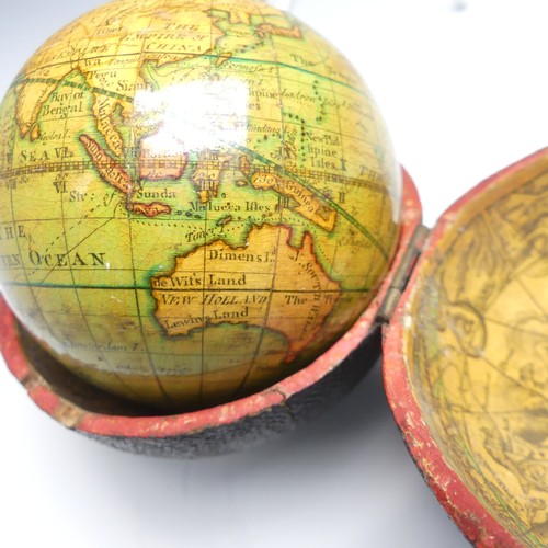 485 - A George III English 3-inch diameter terrestrial pocket Globe, by J. Mynde Sc. inscribed 'West, Baza... 