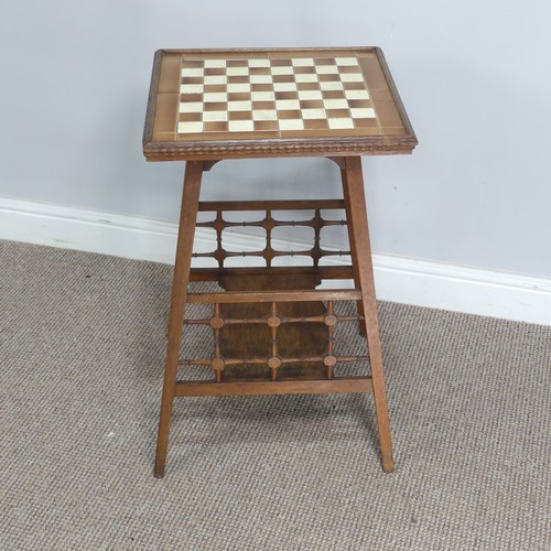 541 - An unusual Arts and Crafts/Aesthetic Movement oak tile top Table, probably by Shapland and Petter of... 