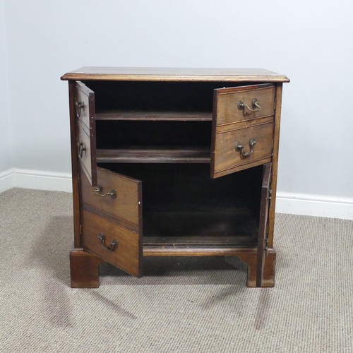 628 - A Georgian mahogany Bachelor's Chest, converted to cupboards, of small proportions, raised on bracke... 