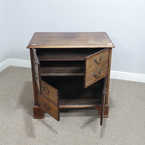 628 - A Georgian mahogany Bachelor's Chest, converted to cupboards, of small proportions, raised on bracke... 