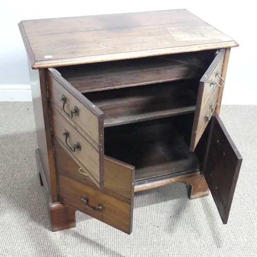 628 - A Georgian mahogany Bachelor's Chest, converted to cupboards, of small proportions, raised on bracke... 