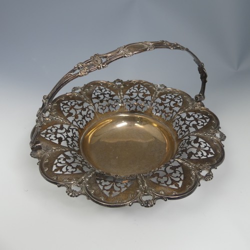 100A - A Victorian silver Basket, by Hawkesworth, Eyre & Co., hallmarked Sheffield, 1846, of shaped cir... 