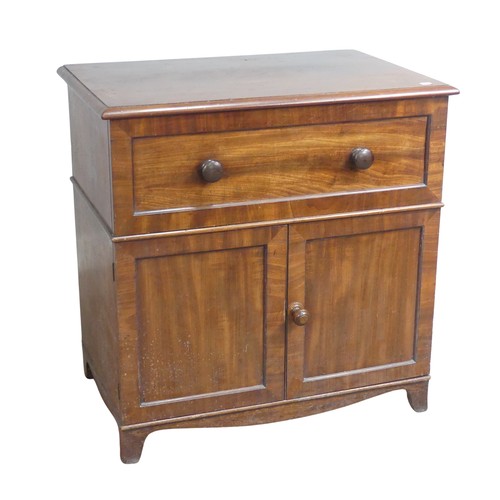 557 - A Victorian mahogany Commode, with alterations, raised on shaped apron and bracket feet, W 73 cm x H... 