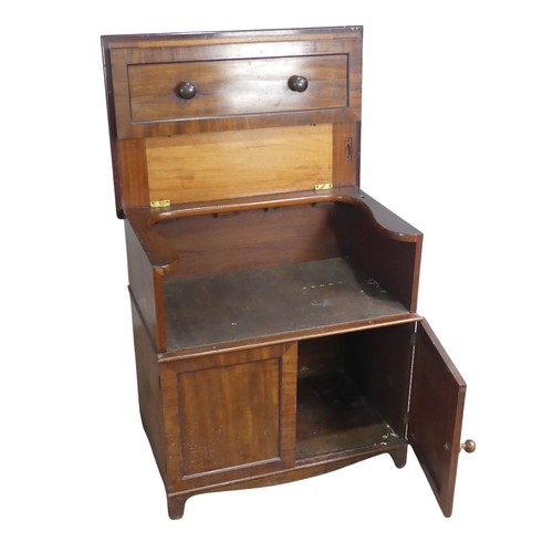 557 - A Victorian mahogany Commode, with alterations, raised on shaped apron and bracket feet, W 73 cm x H... 