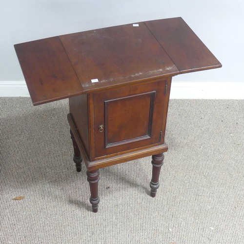 574 - An antique mahogany drop-leaf pot Cupboard, raised on turned legs, W 72.5 cm x H 76 cm x D 37 cm.... 