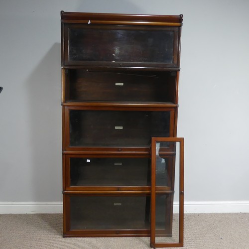 567 - A Globe Wernicke & Co Ltd oak floorstanding five sectional library Bookcase, with up and over re... 