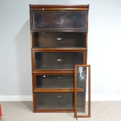 567 - A Globe Wernicke & Co Ltd oak floorstanding five sectional library Bookcase, with up and over re... 