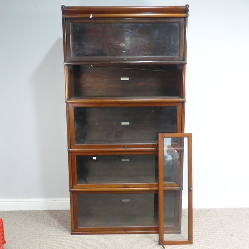 567 - A Globe Wernicke & Co Ltd oak floorstanding five sectional library Bookcase, with up and over re... 