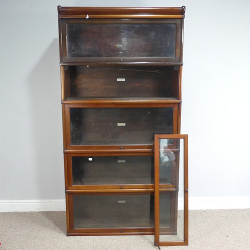 567 - A Globe Wernicke & Co Ltd oak floorstanding five sectional library Bookcase, with up and over re... 