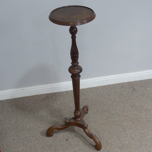 513 - A Victorian style mahogany plant Stand, moulded circular top on turned and canted column, raise... 