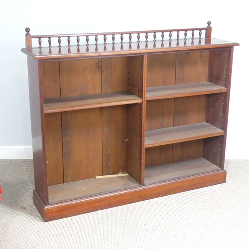 593 - A Victorian mahogany floor standing open Bookcase, by 'P. E. Gane, Bristol', spindle gallery ab... 