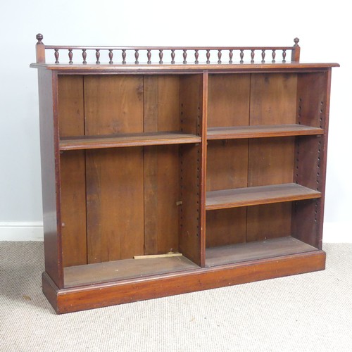 593 - A Victorian mahogany floor standing open Bookcase, by 'P. E. Gane, Bristol', spindle gallery ab... 