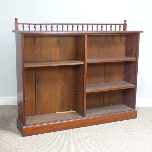 593 - A Victorian mahogany floor standing open Bookcase, by 'P. E. Gane, Bristol', spindle gallery ab... 