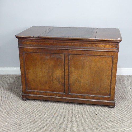 596 - A good Victorian burr walnut writing Desk, moulded rectangular top with adjustable tooled leath... 