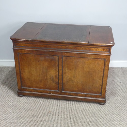 596 - A good Victorian burr walnut writing Desk, moulded rectangular top with adjustable tooled leath... 