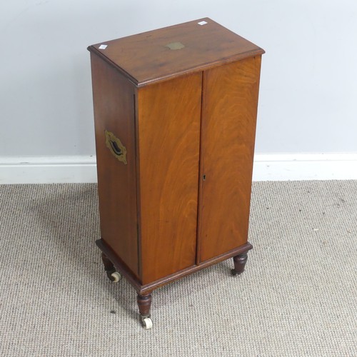 565 - A late 19th century mahogany Campaign Cabinet, of small proportions, brass escutcheon to top and ins... 