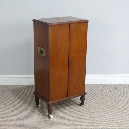 565 - A late 19th century mahogany Campaign Cabinet, of small proportions, brass escutcheon to top and ins... 