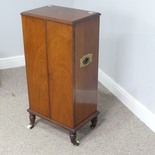 565 - A late 19th century mahogany Campaign Cabinet, of small proportions, brass escutcheon to top and ins... 