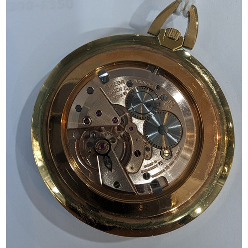 221 - A gold plated Omega De Ville Pocket Watch, 43mm diameter, in Omega card presentation box.... 