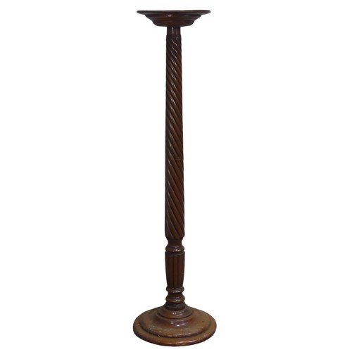 505 - A mahogany standard Lamp, raised on carved and reeded column, H 162 cm, together with a mahogany bar... 