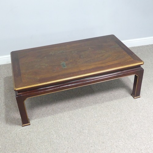 201 - A vintage Chinese inspired 'Henredon' coffee / cocktail Table, makers label to underside with inspec... 